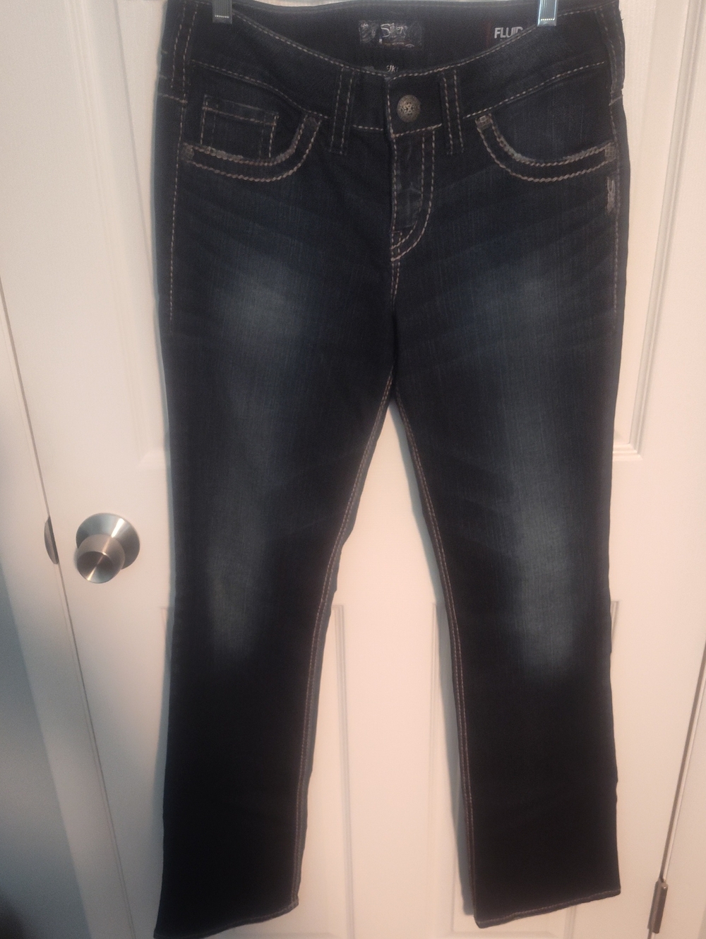 Silver Jeans Indigo Bootcut Jeans with Contrast Stitching